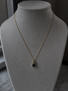 9ct Yellow Gold London Blue Topaz & White Topaz Trillion Pendant