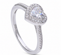 Diamonfire Sterling Silver Cubic Zirconia Heart Halo Ring