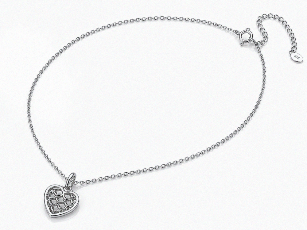 Sterling Silver ‘Forever in My Heart’ Heart Pendant Necklace