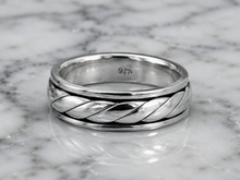 925 Sterling Silver Twist Design Fidget Ring