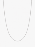 9ct White Gold 0.6mm Curb Chain - 46cm