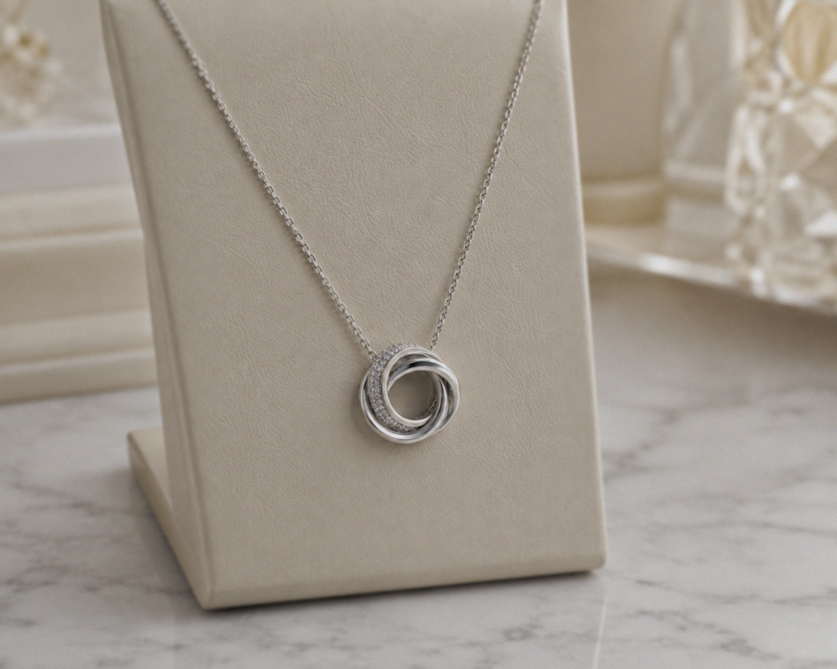 Diamonfire Sterling Silver Cubic Zirconia Triple Twist Necklace