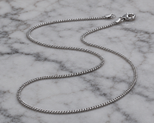 18ct White Gold Diamond-Cut Curb Chain  20” | Solid 6.4g Premium Necklace