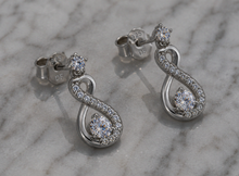Diamonfire Sterling Silver Zirconia Infinity Drop Earrings
