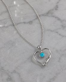 Banyan Blue Opalite Open Heart Pendant Necklace