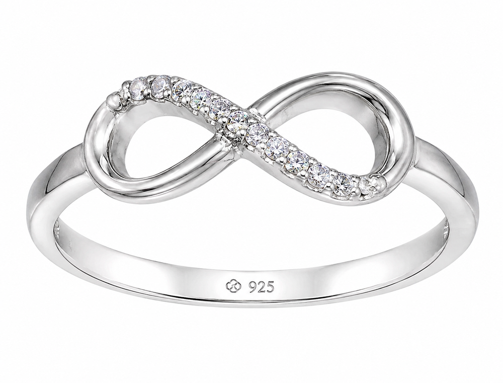 Sterling Silver Cubic Zirconia Infinity Ring