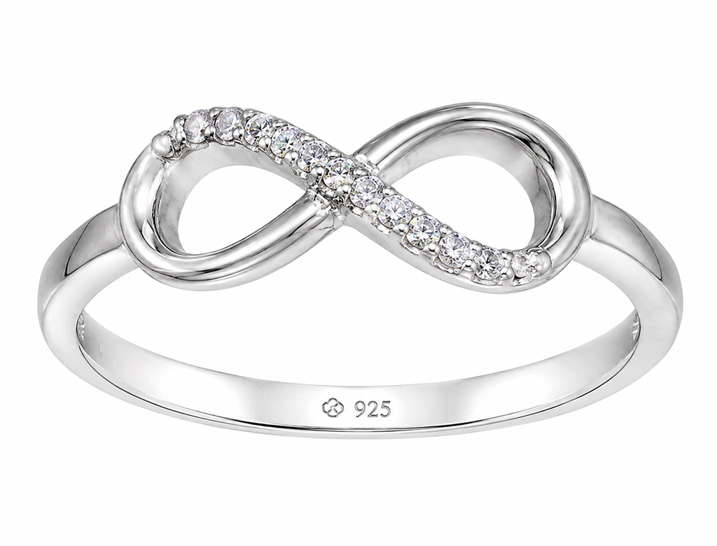 Sterling Silver Cubic Zirconia Infinity Ring