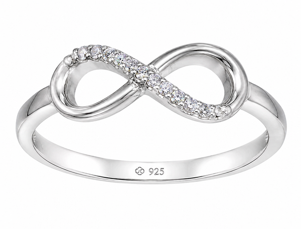 Sterling Silver Cubic Zirconia Infinity Ring