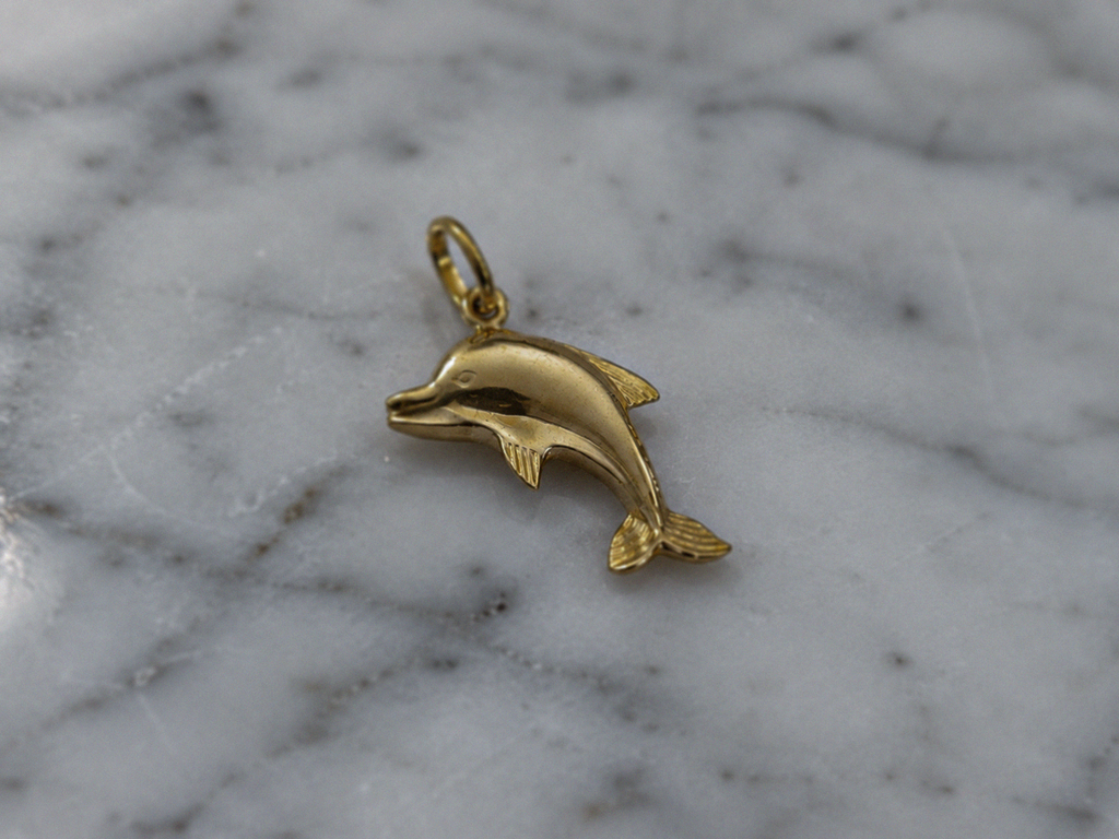 9ct Yellow Gold Dolphin Charm