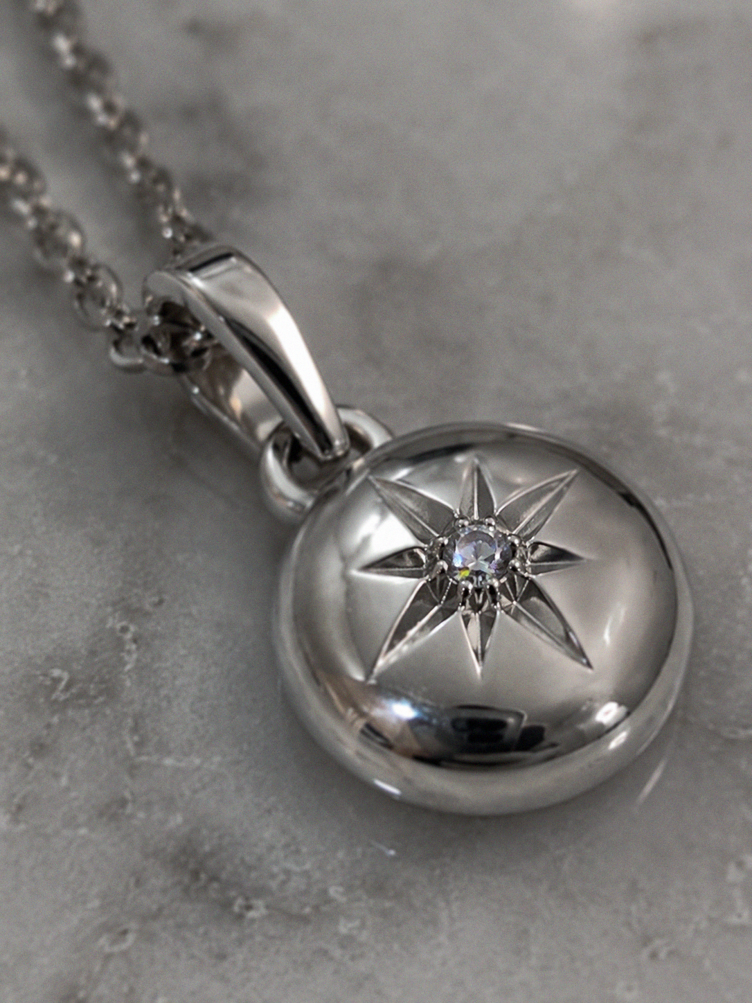 Sterling Silver Starburst Diamond Pendant - Kids