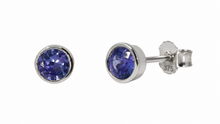 9ct White Gold 0.30ct Citrine Rubover Stud Earrings