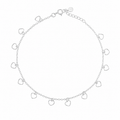 Sterling Silver Multi Heart Anklet 23–28cm