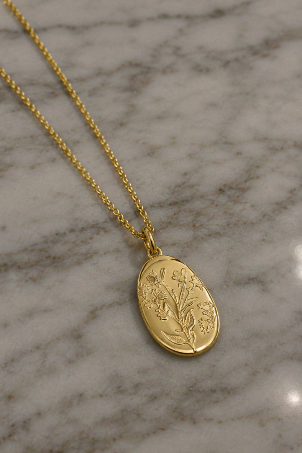 Laura Ashley Farlington Flowers Gold Plated Silver Pendant Necklace