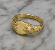 Laura Ashley Gold Plated Silver Farlington Flowers Signet Ring