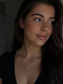 Sterling Silver Teardrop Cubic Zirconia Necklace