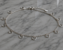 Sterling Silver Multi Heart Anklet 23–28cm