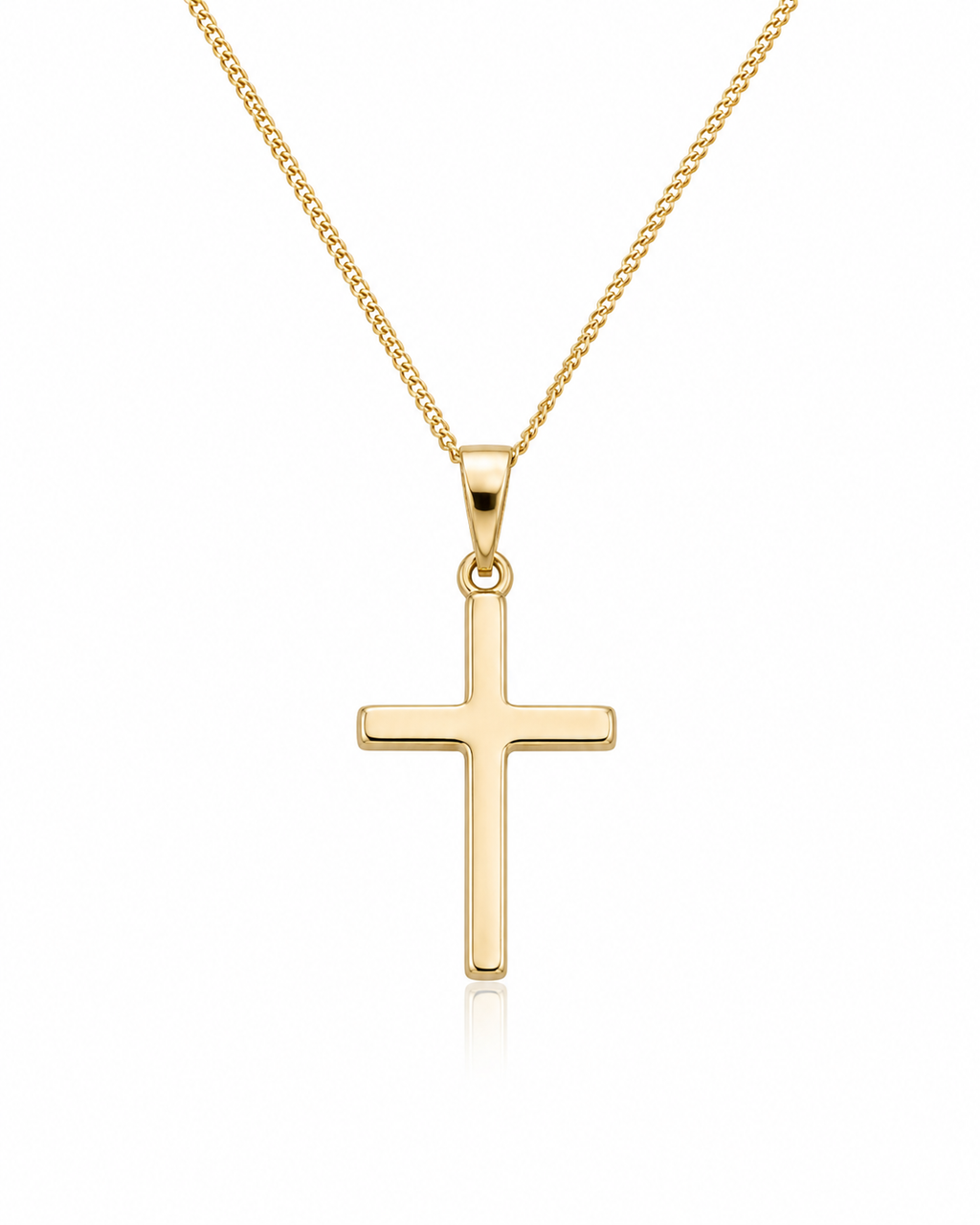 Medium Cross Pendant Necklace in 9ct Yellow Gold