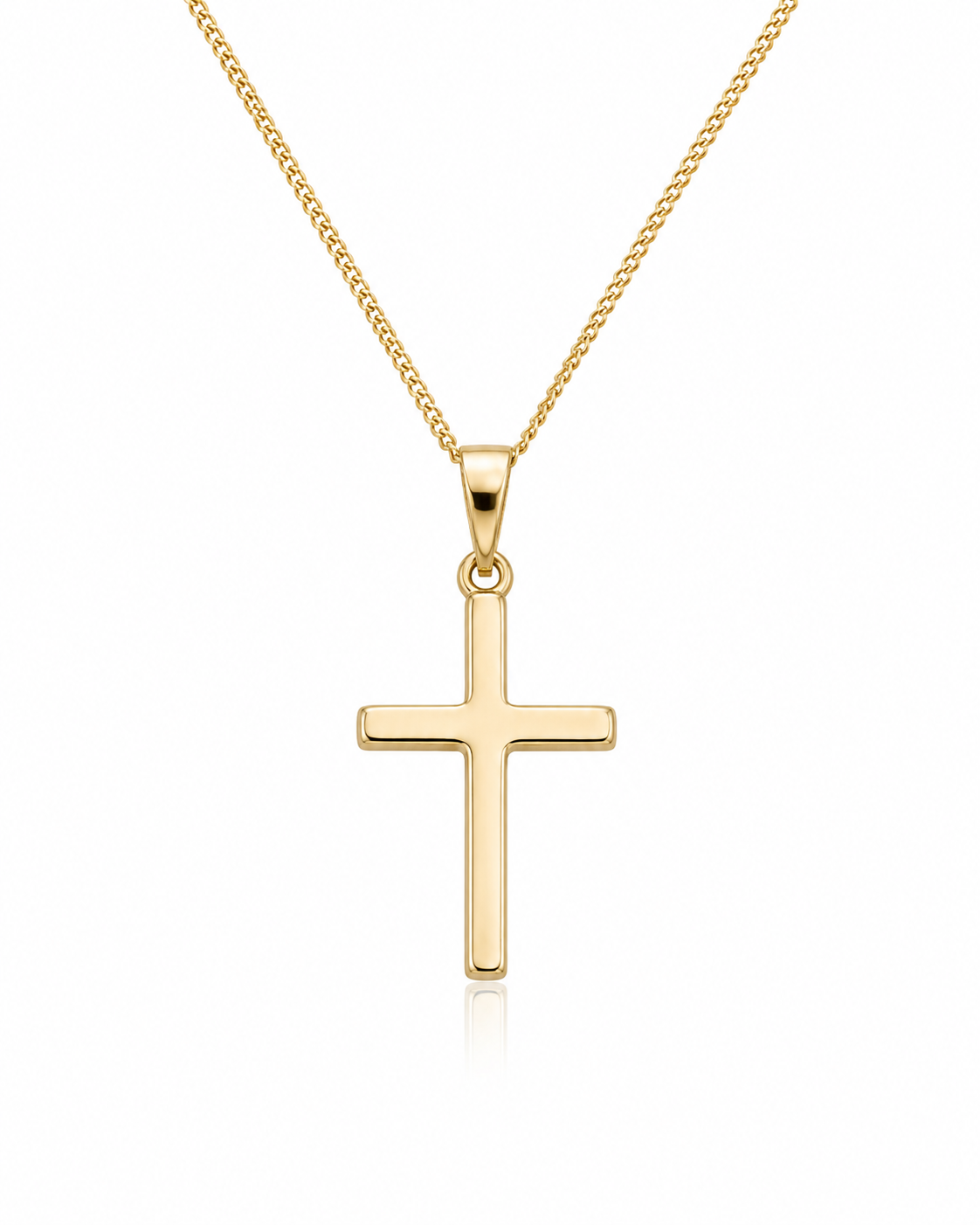 Medium Cross Pendant Necklace in 9ct Yellow Gold