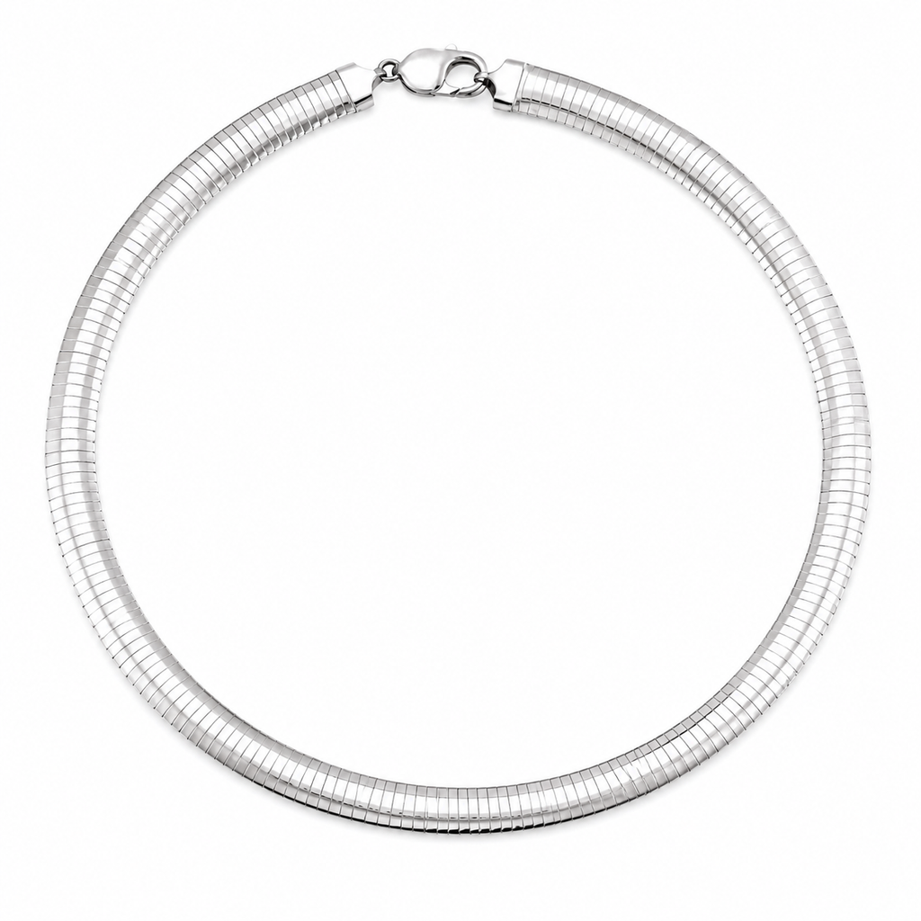Sterling Silver Omega Necklace – 42cm | 8mm Statement Chain