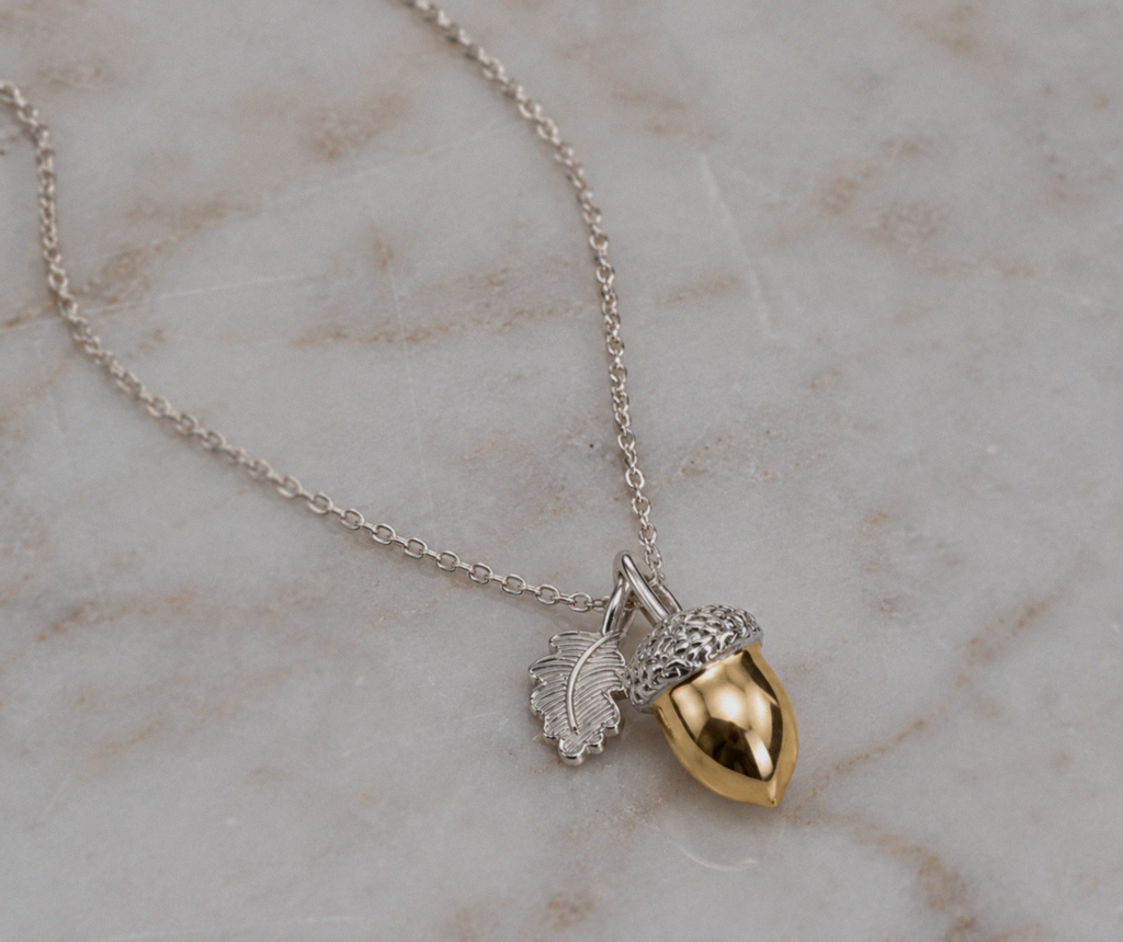Laura Ashley Broadoak Two-Tone Silver Acorn Necklace