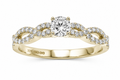 9ct Yellow Gold Diamond Double Twist Engagement Ring