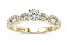 9ct Yellow Gold Diamond Double Twist Engagement Ring