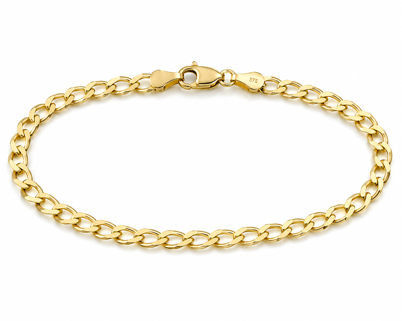 9ct Yellow Gold Children’s Curb Bracelet – 5”
