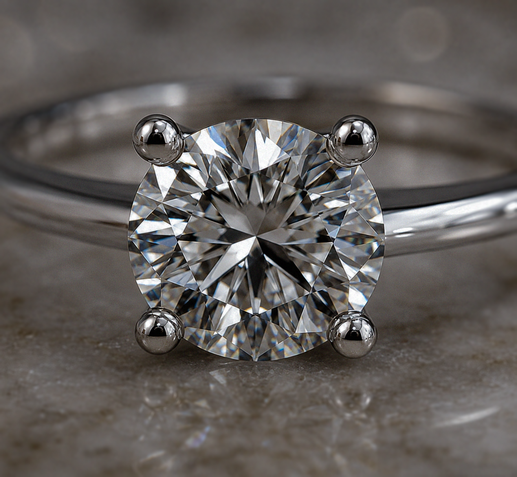 18ct White Gold 1.00ct Diamond Solitaire Ring – Timeless Four Claw Setting