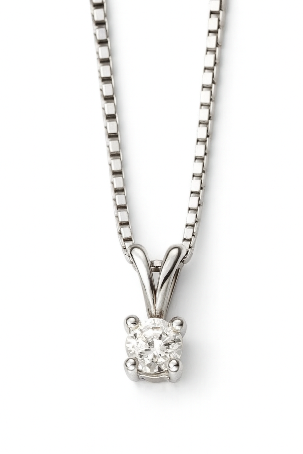 0.25ct Natural Diamond Solitaire Necklace in 9ct White Gold PRE ORDER