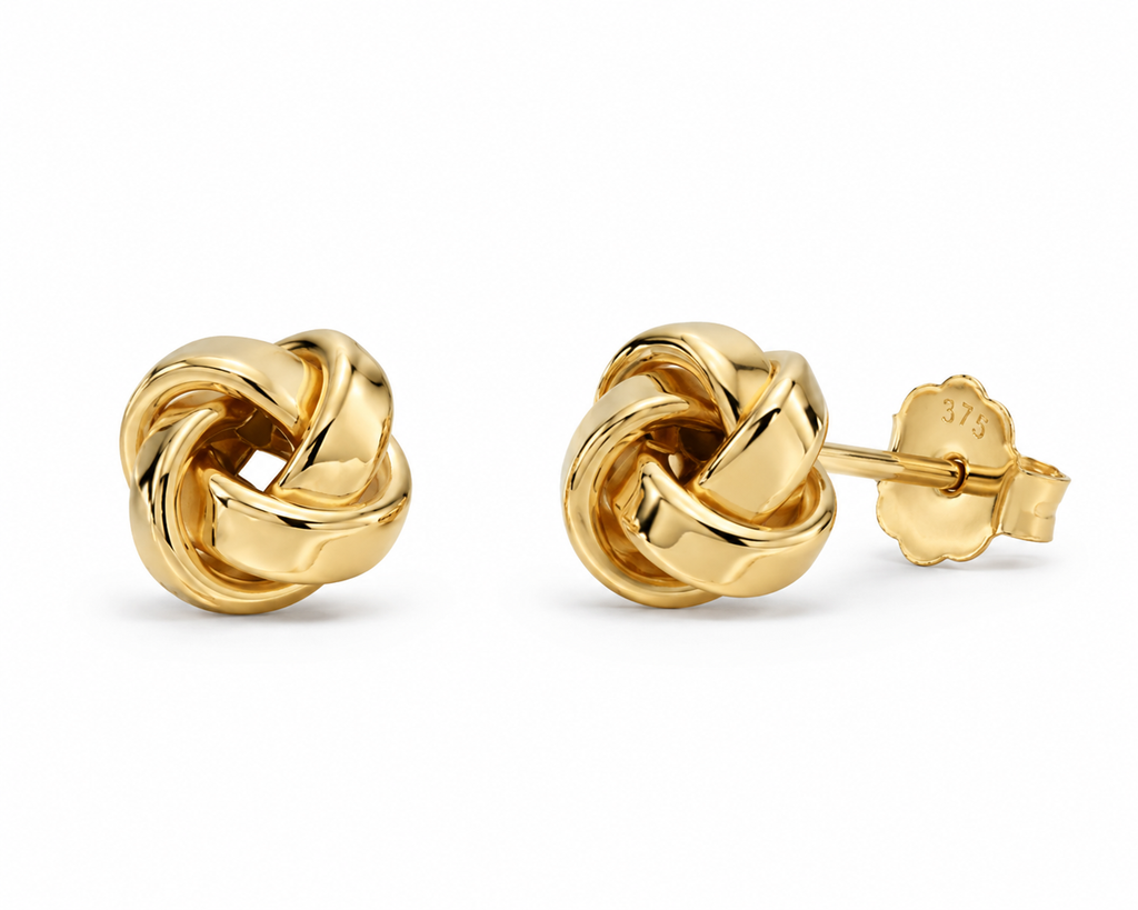 9ct Gold Knot Stud Earrings