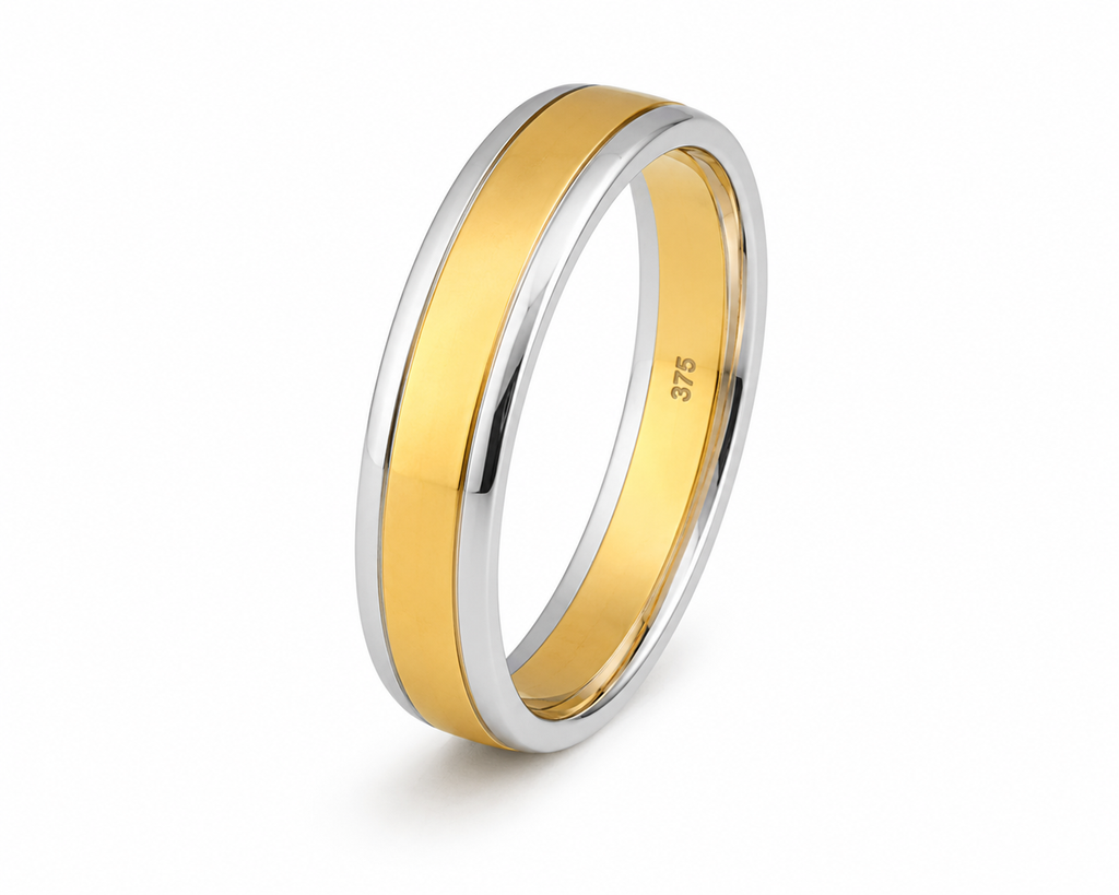 5mm Two-Colour Gold Wedding Band – 9ct / 18ct