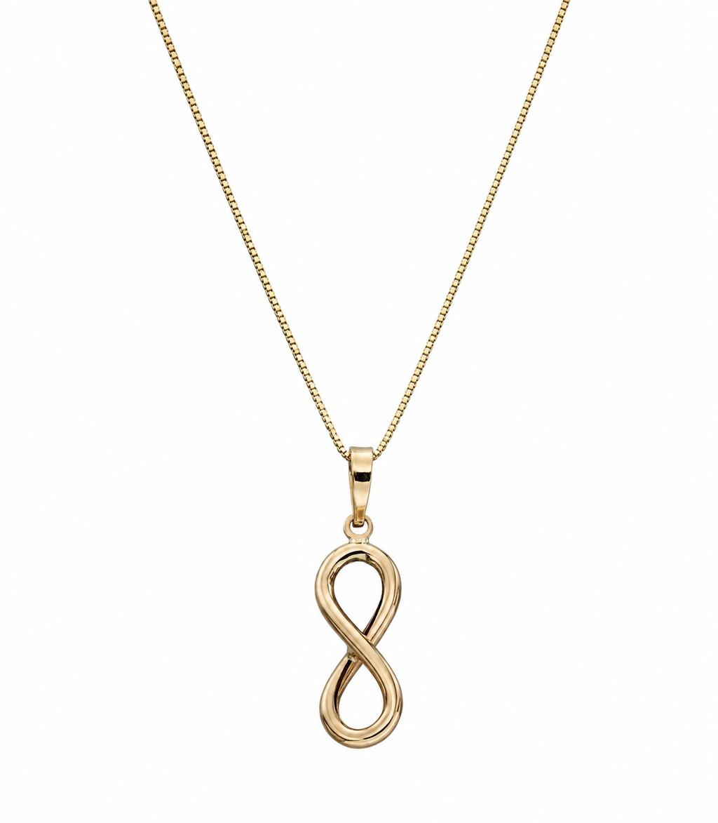 9ct Yellow Gold Infinity Pendant Necklace