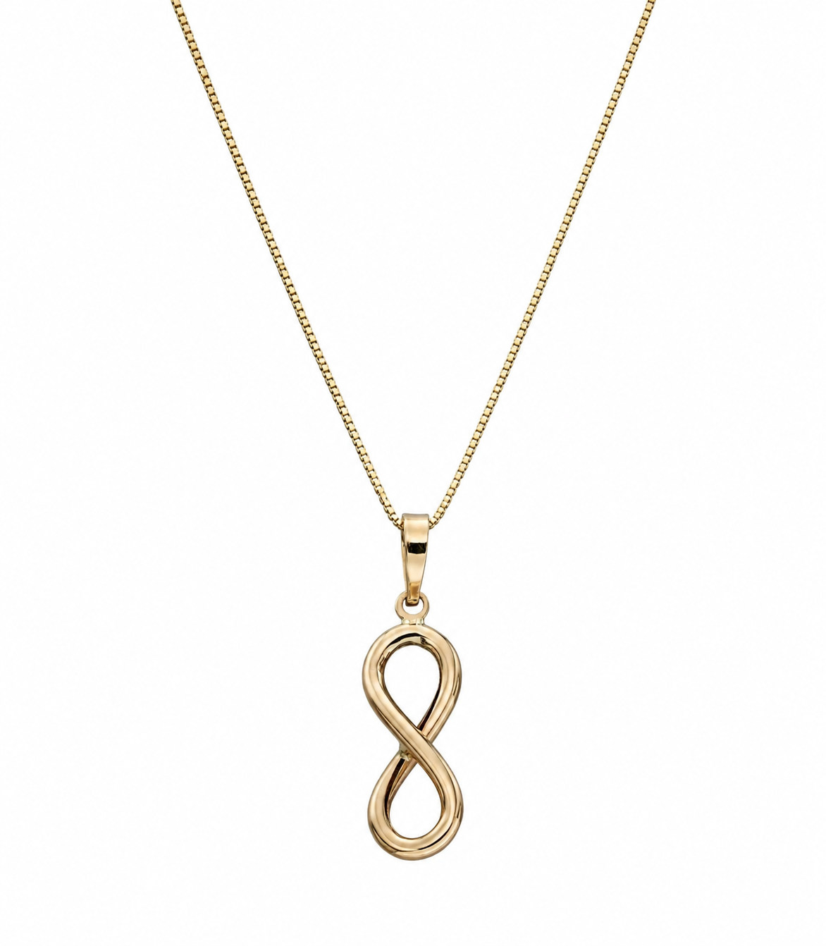 9ct Yellow Gold Infinity Pendant Necklace
