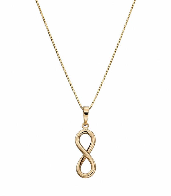 9ct Yellow Gold Infinity Pendant Necklace