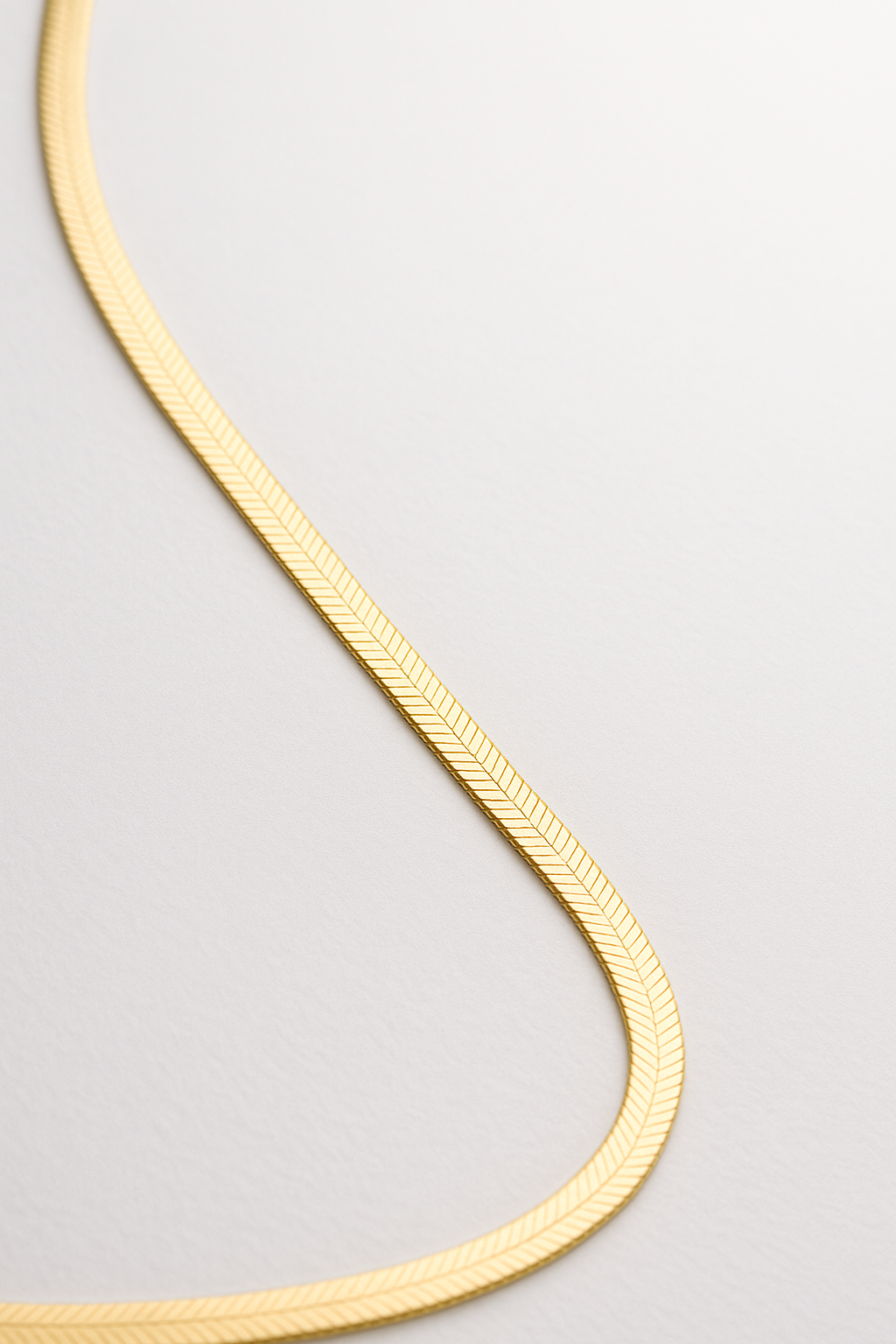 9ct Yellow Gold Herringbone Chain Necklace – 45cm (3.7g). PRE ORDER