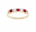 9ct Yellow Gold Ruby & Diamond 5 Stone Eternity Ring