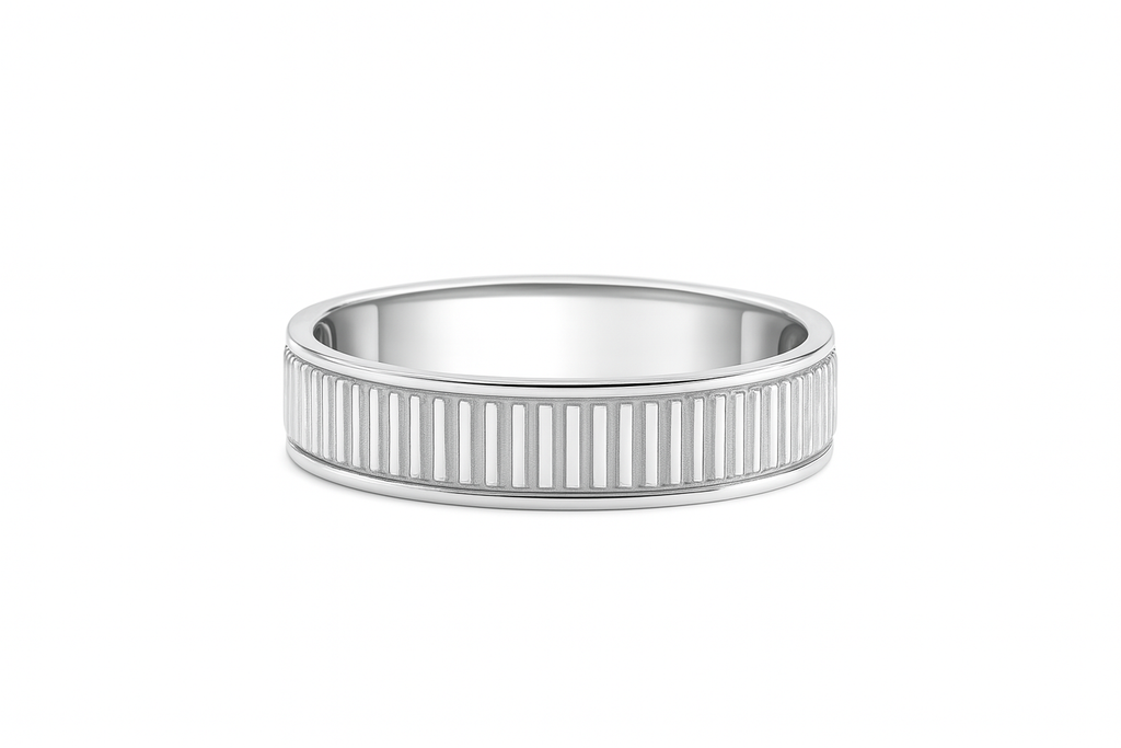925 Silver Ridged Spinner Ring • Stress Relief Band. PRE ORDER