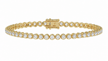 9ct Yellow Gold 3ct Lab-Grown Diamond Tennis Bracelet 7 Inch