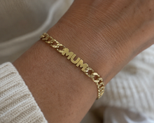 9ct Yellow Gold Mum Curb Link Bracelet