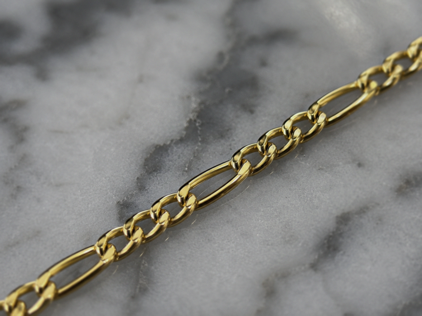 14k Gold-Plated Sterling Silver Figaro Anklet 25cm