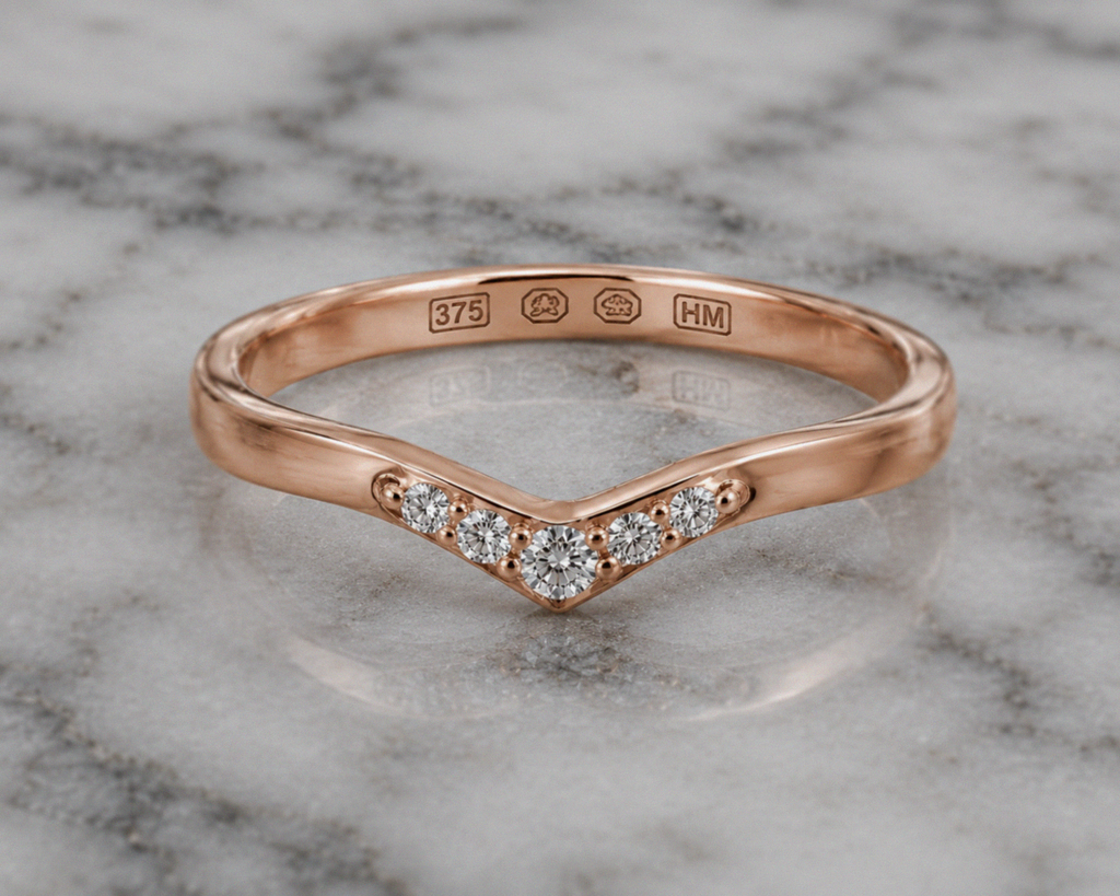Rose Gold 0.12ct Five-Stone Shaped Diamond Wedding Ring