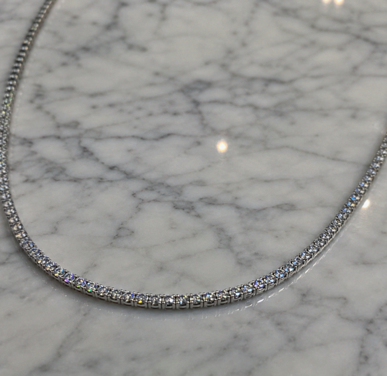 Diamonfire Sterling Silver Cubic Zirconia Tennis Necklace