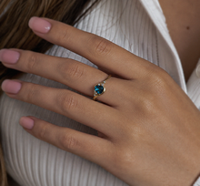 9ct Gold Trillion-Cut London Blue Topaz Twist Ring