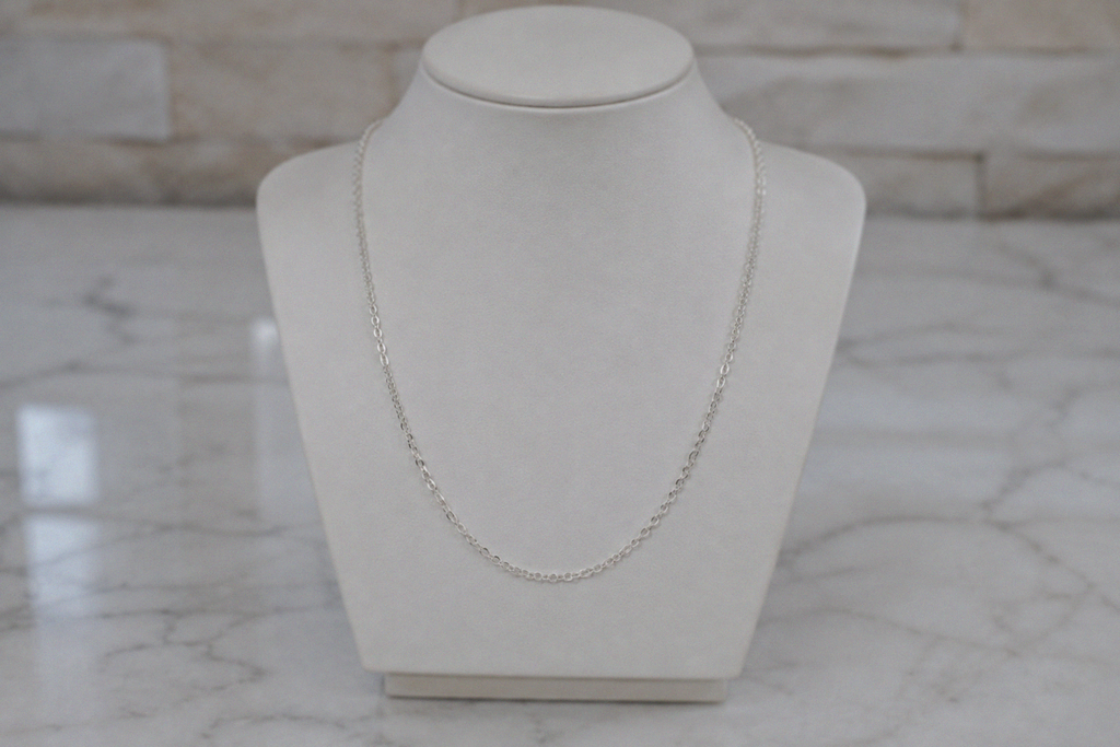 Silver Cable Link Chain 16–22"