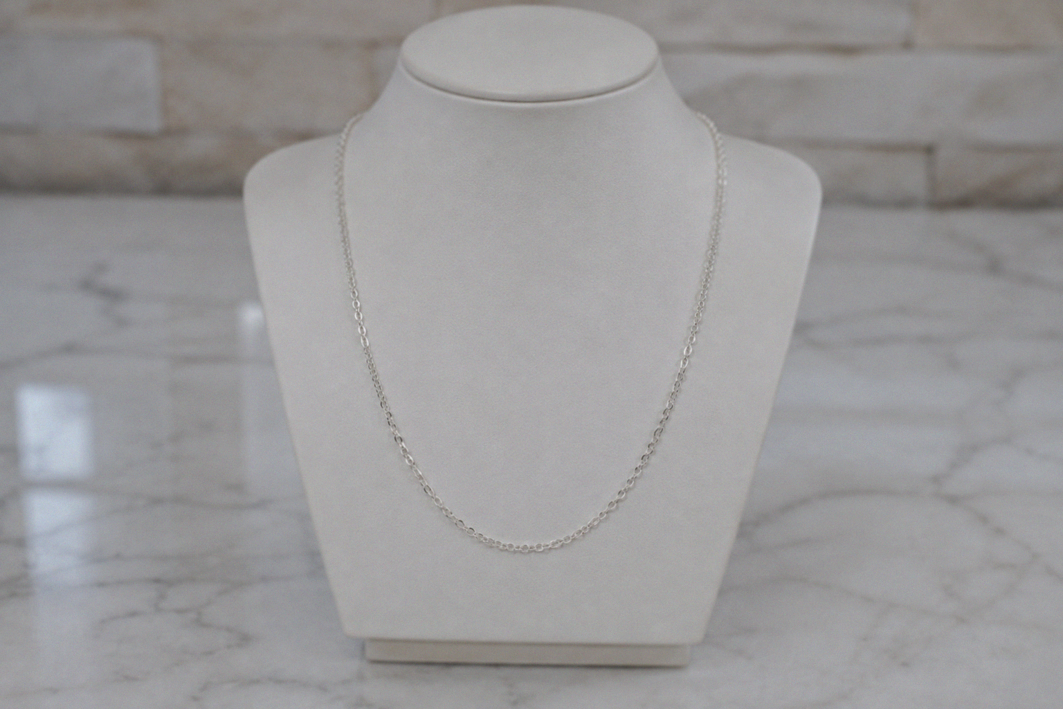 Silver Cable Link Chain 16–22"
