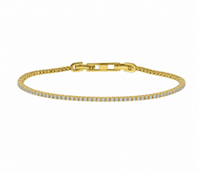 Diamonfire Yellow Gold Plated Sterling Silver Round Cut Zirconia Tennis Bracelet