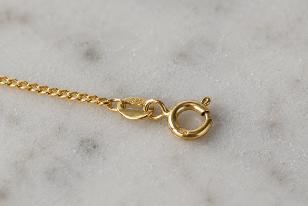 9ct Yellow Gold 16"-18" Diamond-Cut Curb Chain