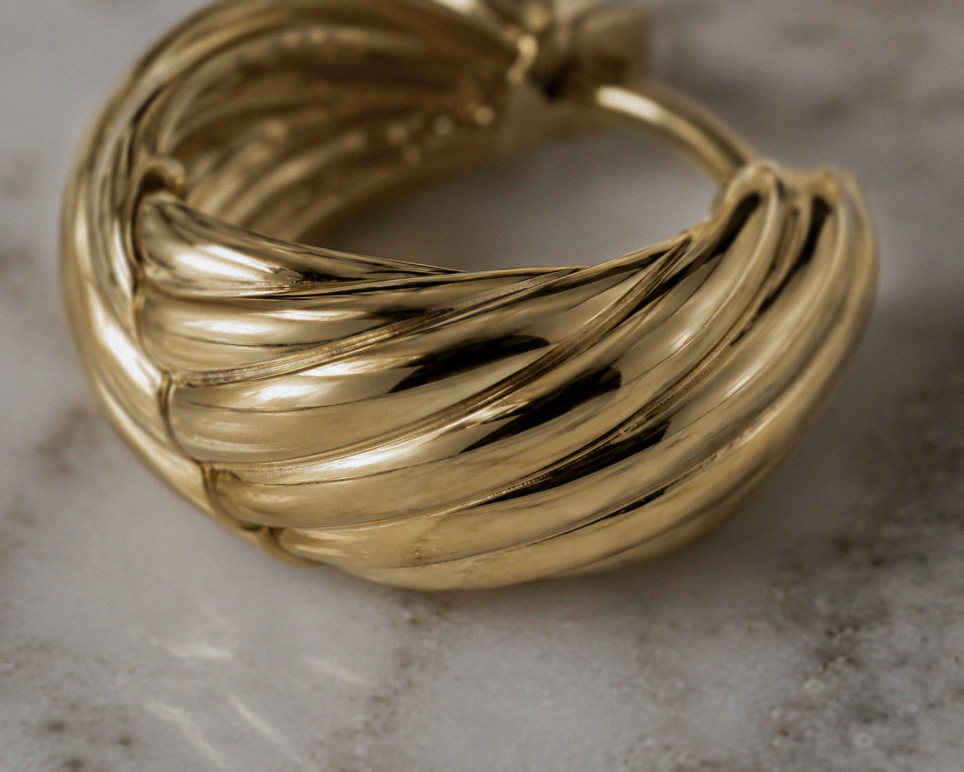 Chunky Rope Hoop Earrings in Gold Plated Sterling Silver