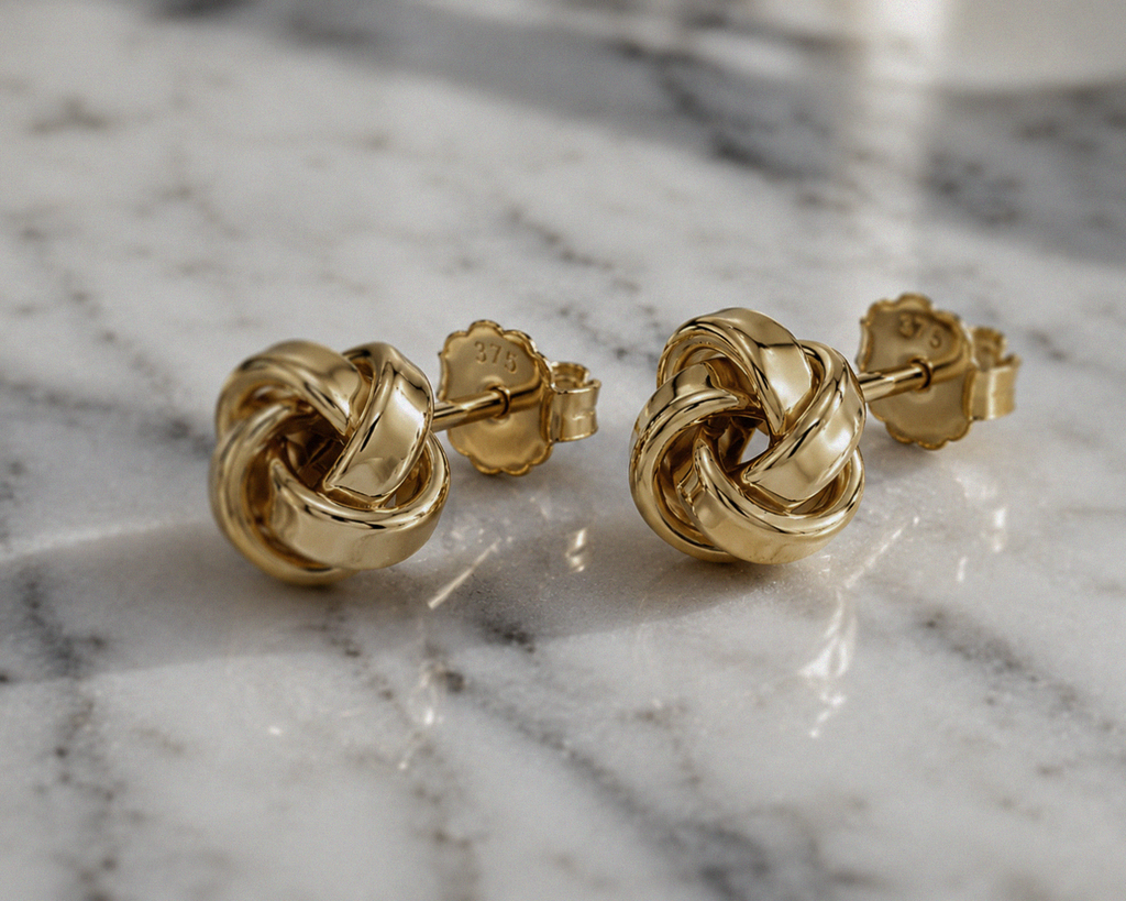9ct Gold Knot Stud Earrings