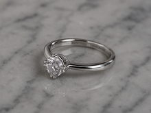 Sterling Silver Double Claw Solitaire Ring with DiamondFire® CZ